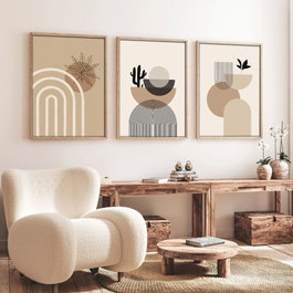 Wallity Huhu264 Cuadro Decorativo enmarcado Multicolor (3 Piezas, 50 x 70 cm)